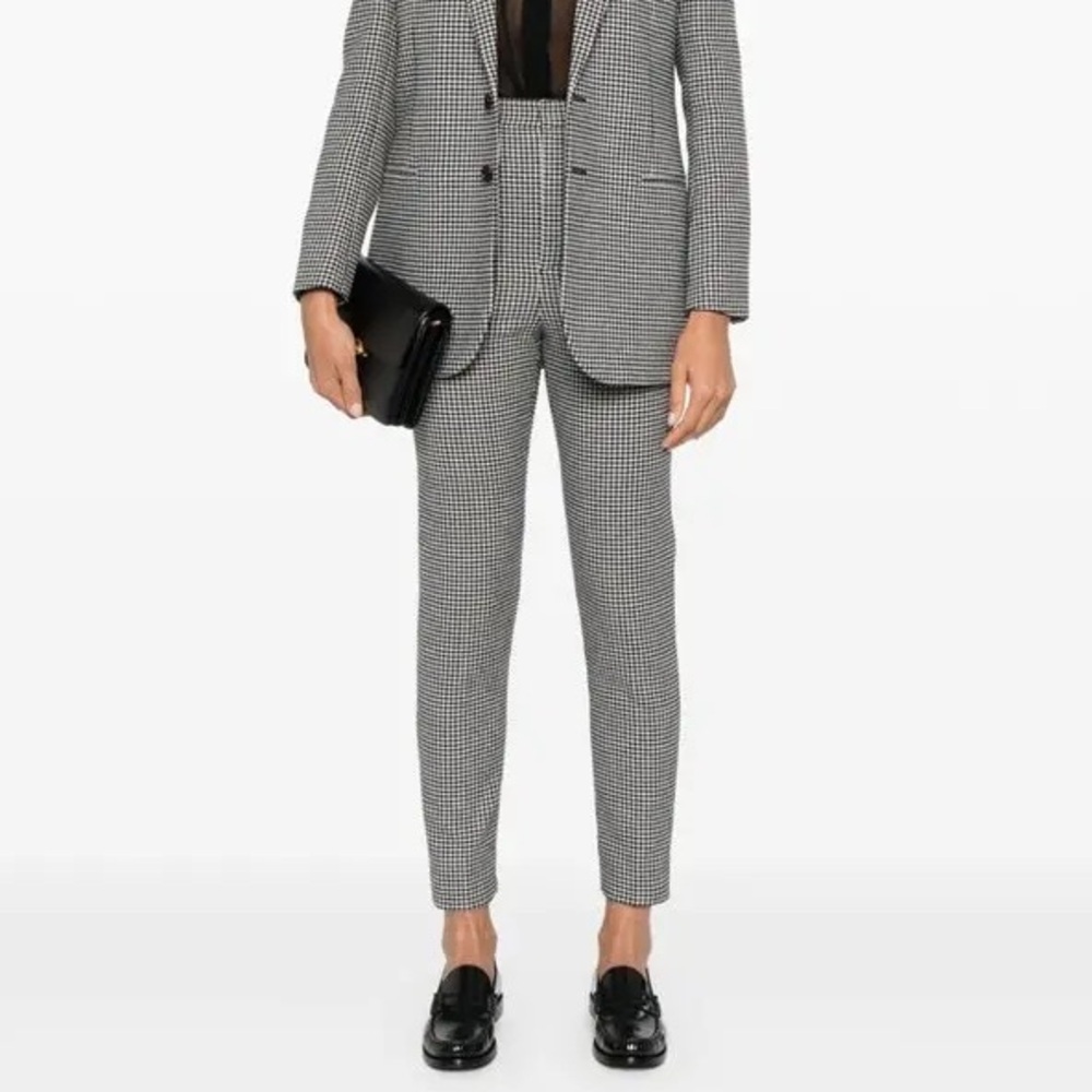 Saint Laurent black & white houndstooth slim fit wool pants - size 4 (36) - Picture 5 of 10